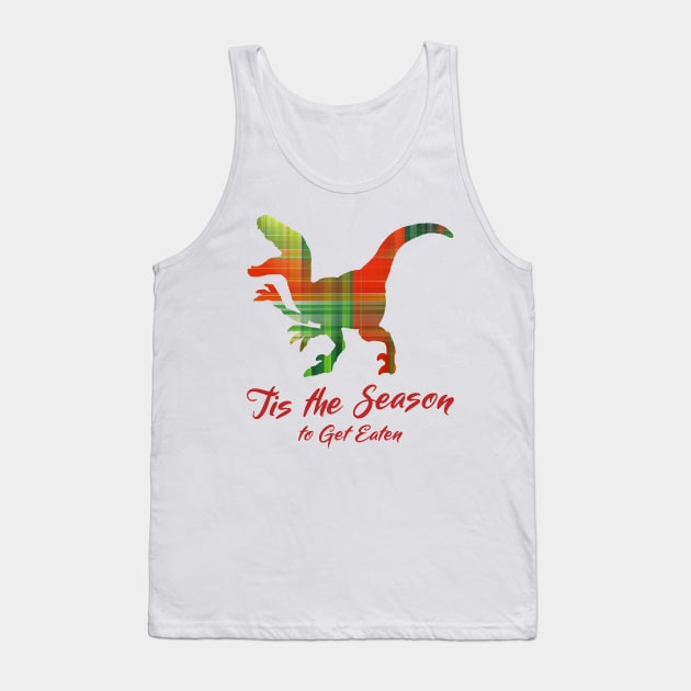 Christmas T-Rex Dinosaur Tank Top by TammyWinandArt